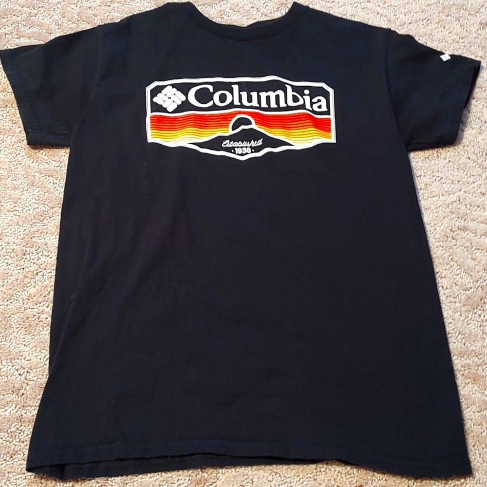 Columbia graphic black mens t shirt size S